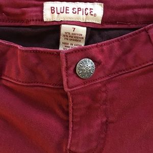 {Blue Spice} Red Skinny Ankle Pants